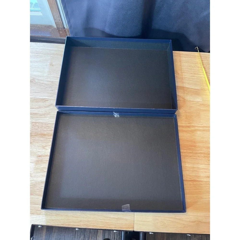 Ralph Lauren‎ Navy Blue Gold Foil Logo Large Gift Storage Box 14x11x2